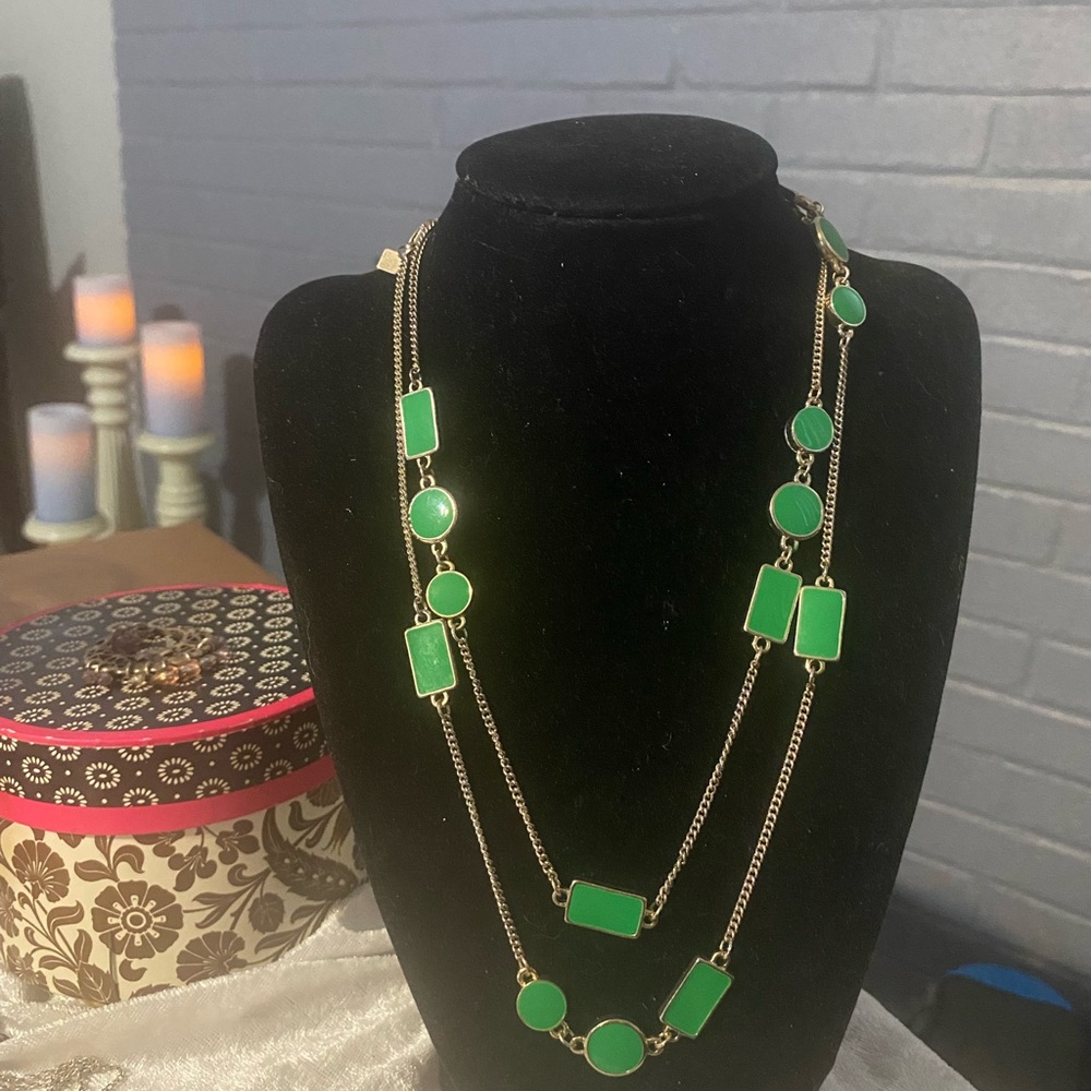 Green Circles & Rectangles Silver-tone by Banana Republic